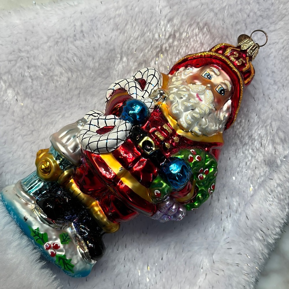Christopher Radko 2000 Red Hot Santa Glass Christmas Ornament